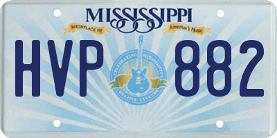 MS license plate HVP882