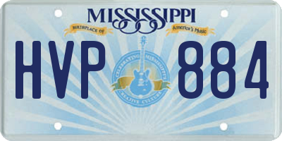 MS license plate HVP884
