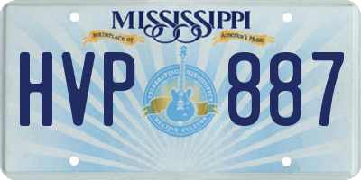 MS license plate HVP887