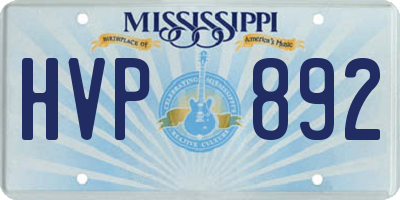 MS license plate HVP892