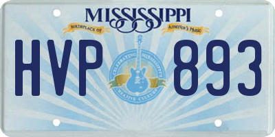 MS license plate HVP893
