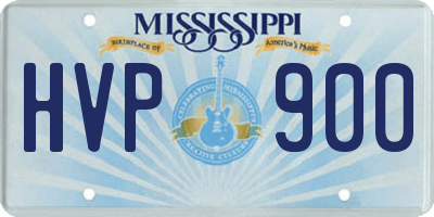 MS license plate HVP900