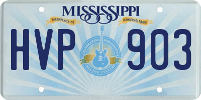 MS license plate HVP903
