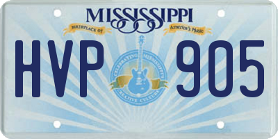 MS license plate HVP905