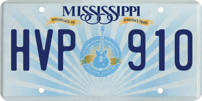MS license plate HVP910