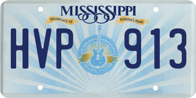 MS license plate HVP913