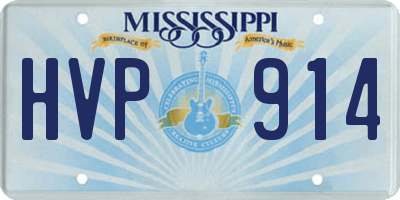 MS license plate HVP914