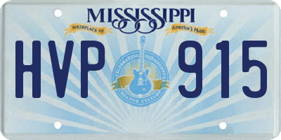 MS license plate HVP915