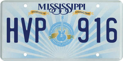 MS license plate HVP916