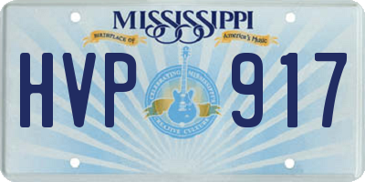 MS license plate HVP917