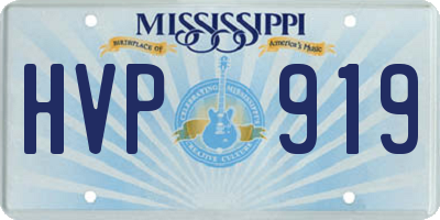 MS license plate HVP919