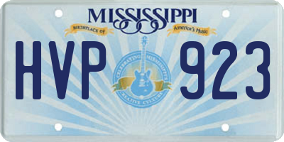 MS license plate HVP923