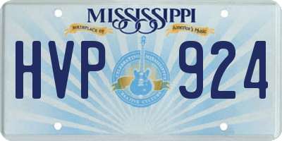 MS license plate HVP924