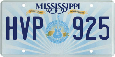 MS license plate HVP925