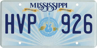 MS license plate HVP926