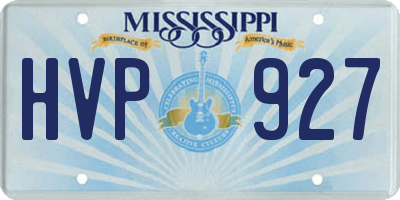 MS license plate HVP927