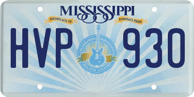 MS license plate HVP930