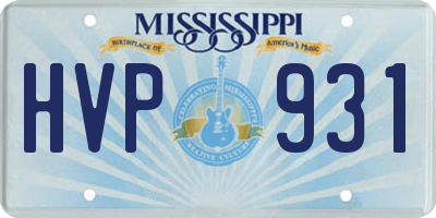 MS license plate HVP931