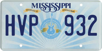 MS license plate HVP932