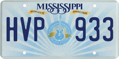 MS license plate HVP933