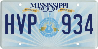 MS license plate HVP934