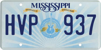 MS license plate HVP937