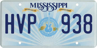 MS license plate HVP938