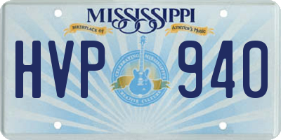 MS license plate HVP940