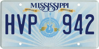 MS license plate HVP942