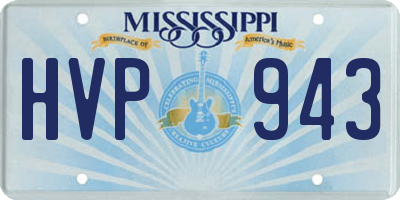 MS license plate HVP943