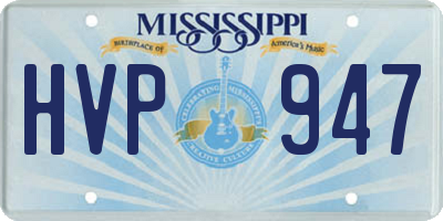 MS license plate HVP947