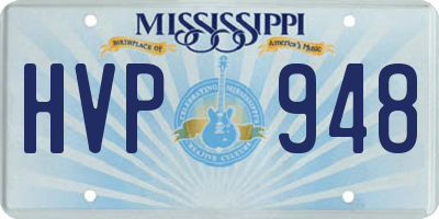 MS license plate HVP948