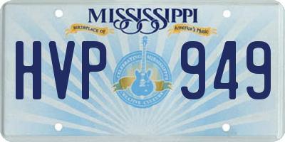 MS license plate HVP949