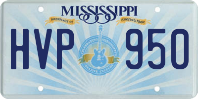 MS license plate HVP950