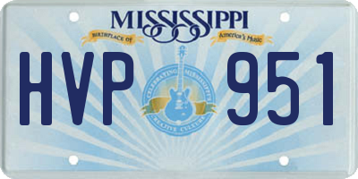 MS license plate HVP951