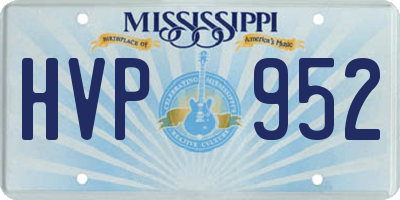 MS license plate HVP952
