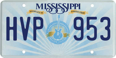 MS license plate HVP953