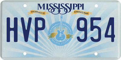 MS license plate HVP954