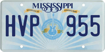 MS license plate HVP955