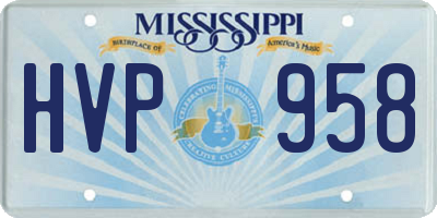 MS license plate HVP958