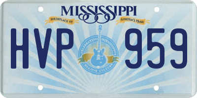 MS license plate HVP959