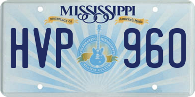 MS license plate HVP960