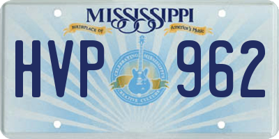MS license plate HVP962