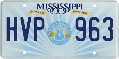 MS license plate HVP963
