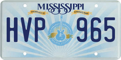 MS license plate HVP965