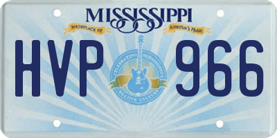 MS license plate HVP966