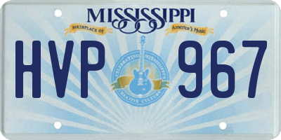 MS license plate HVP967