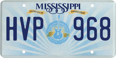 MS license plate HVP968