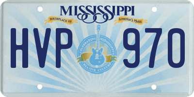 MS license plate HVP970