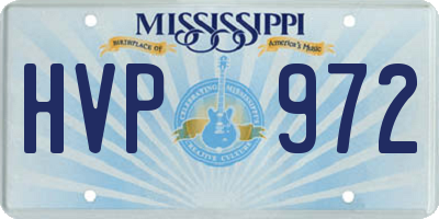 MS license plate HVP972